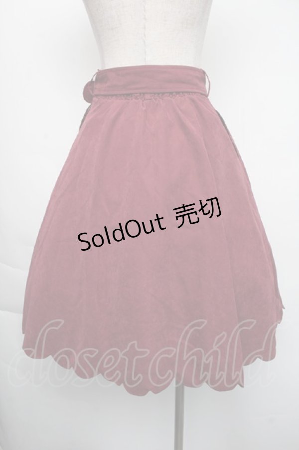 画像2: Fi.n.t / 裾スカラップフレアースカート  ワイン S-25-11-24-055-CA-SK-HR-ZS (2)