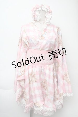 画像: To Alice / 猫浴衣セット  ピンク S-25-11-24-006-LO-OP-HR-ZS