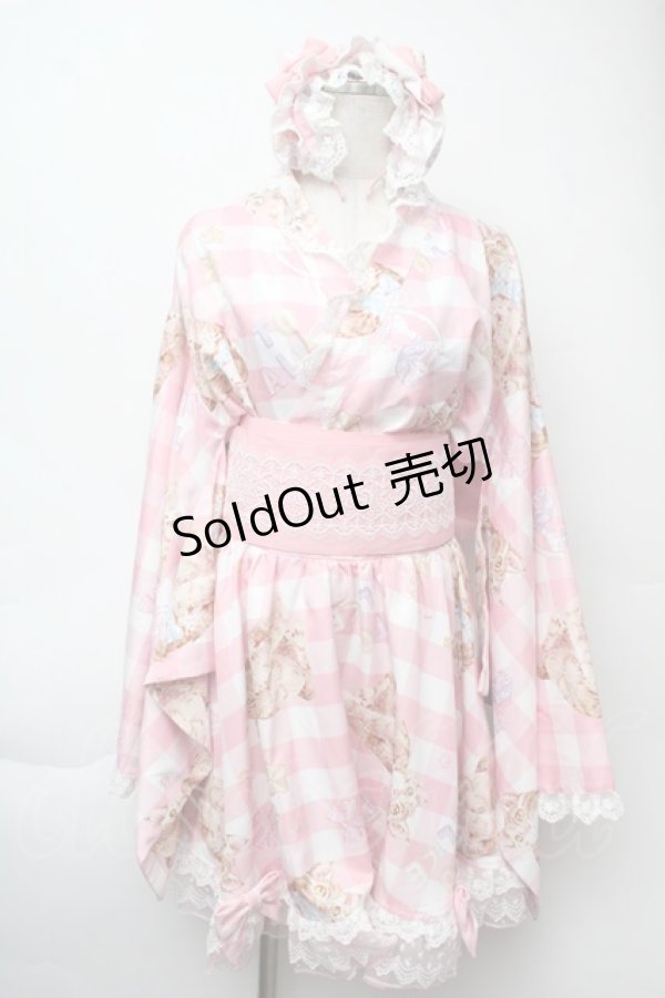 画像1: To Alice / 猫浴衣セット  ピンク S-25-11-24-006-LO-OP-HR-ZS (1)