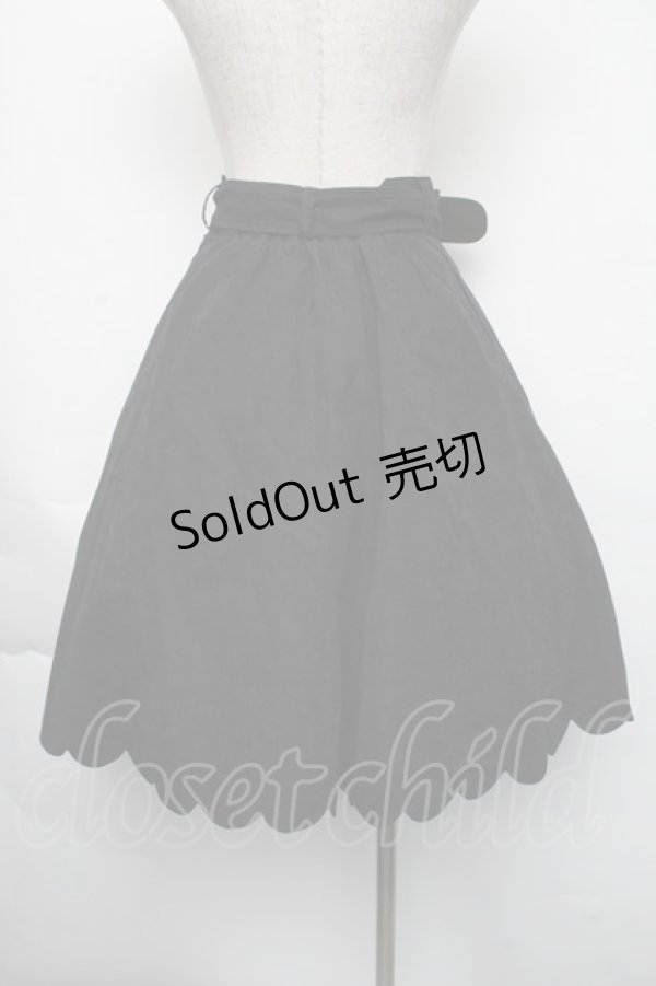 画像2: Fi.n.t / 裾スカラップフレアースカート  黒 S-25-11-24-061-CA-SK-HR-ZS (2)