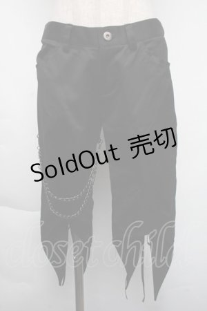 画像: BPN / チェーン付き裾編み上げデザインパンツ M ブラック S-25-11-24-063-GO-PA-HR-ZS