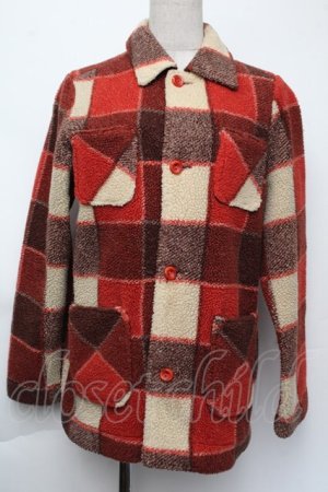 画像: ALGONQUINS / チェックボアジャケット  ブラウン S-25-11-24-023-AL-CO-HR-ZS