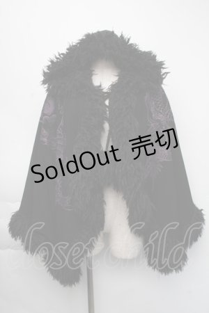 画像: Qutie Frash / ファーフードポンチョコート  黒 S-25-11-24-026-QU-CO-AS-ZS