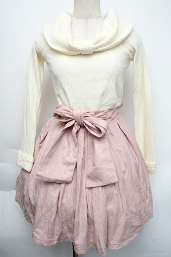 画像1: LIZ LISA / ニット切替ワンピース  オフｘピンク S-25-11-24-031-LO-OP-AS-ZS (1)