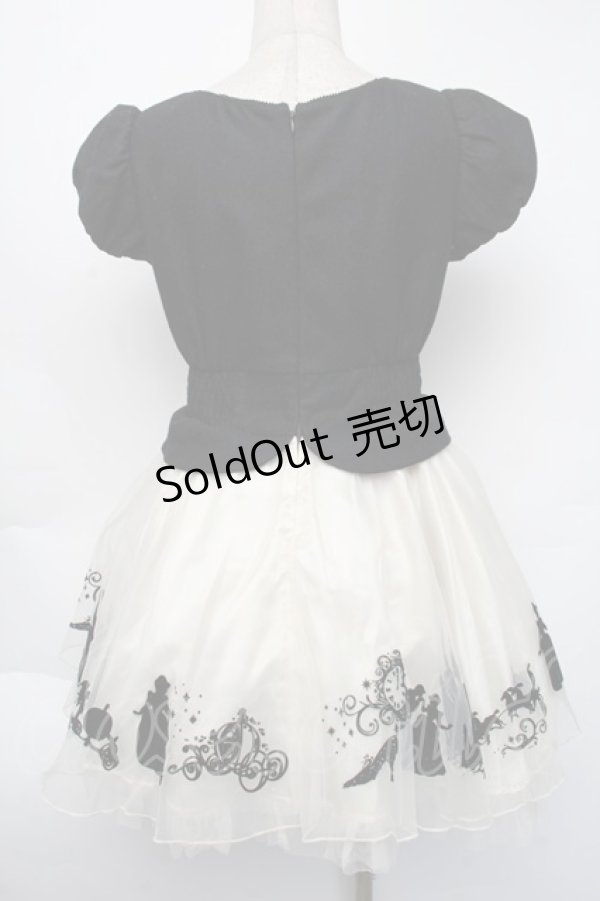 画像2: Secret Honey / シンデレラフロッキーワンピース  黒ｘオフ S-25-11-24-032-CA-OP-AS-ZT553 (2)