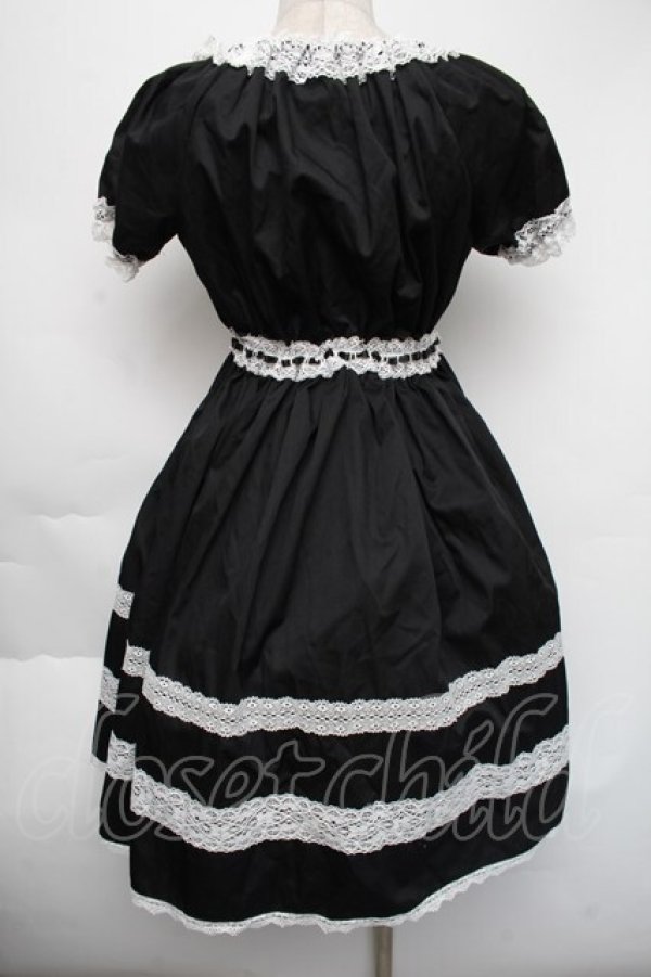 画像2: Moonrise Theater / レースワンピース  黒ｘ白 S-25-11-24-033-LO-OP-HR-ZS (2)