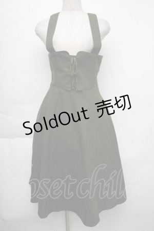 画像: F&A / フロントレースアップコルセットワンピース  カーキ S-25-11-24-042-LO-OP-AS-ZS