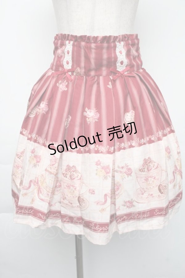 画像1: LIZ LISA / スウィートラテ柄スカート  ボルドー S-25-11-24-045-LO-SK-HR-ZS (1)