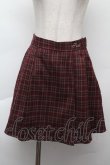 画像1: 【SALE】F i.n.t / ロゴ刺繍入りサイドプリーツチェックミニスカート  ワイン S-25-11-26-052-CA-SK-HR-ZT516 (1)