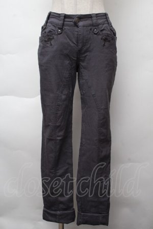 画像: OZZ ANGELO / 刺繍入りスキニーパンツ  グレー S-25-11-26-053-OO-TO-HR-ZS