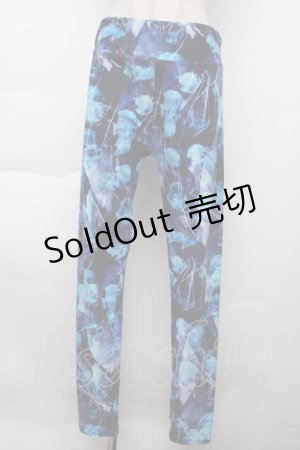 画像: NieR Clothing / くらげ転写レギンス  ブルー S-25-11-26-054-PU-PA-HR-ZS