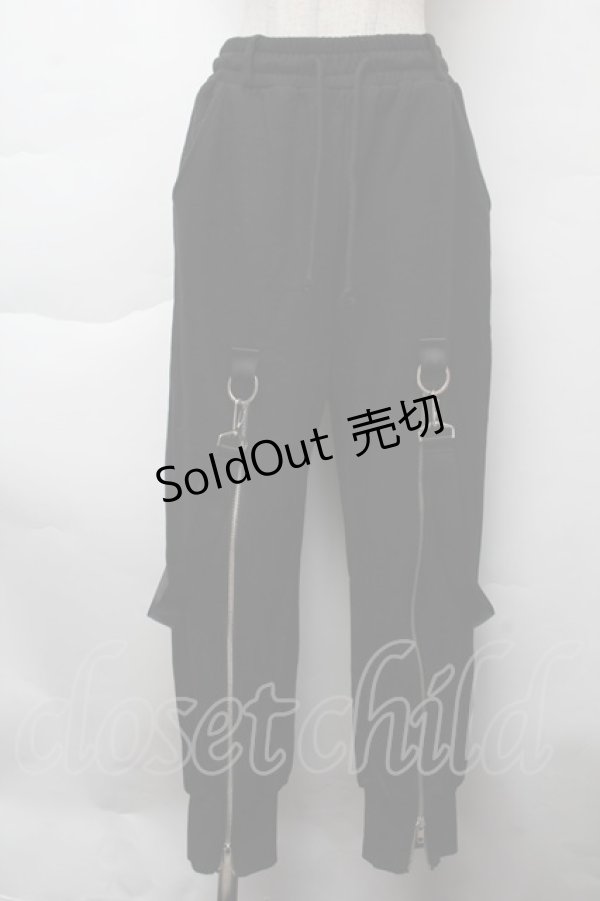 画像1: KRY CLOTHING / サス付きZIPスウェットパンツ  黒 S-25-11-26-055-EL-PA-HR-ZS (1)