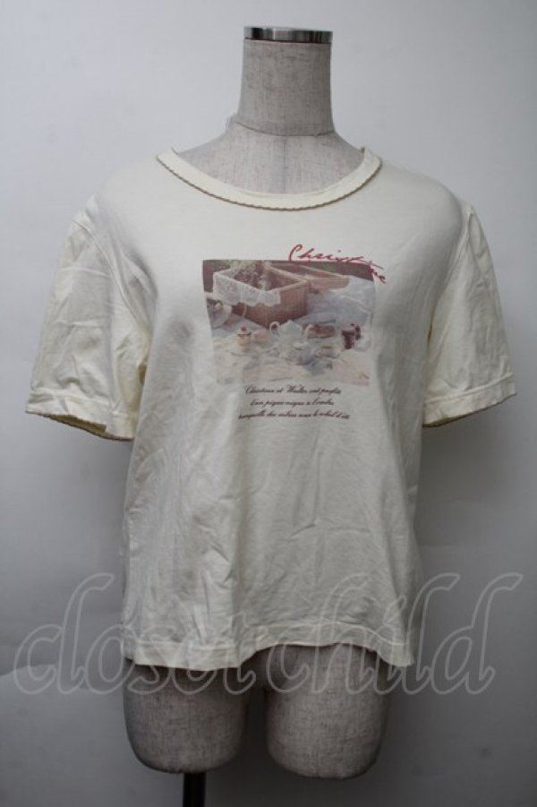 画像1: F i.n.t / ピクニックフォトプリントTシャツ  アイボリー S-25-11-26-009-CA-TS-HR-ZT520 (1)