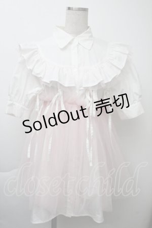 画像: pain / 2WAYチュールレイヤードシャツドレス  白ｘピンク S-25-11-26-013-LO-OP-HR-ZS