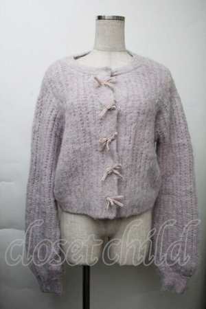 画像: An MILLE / リボンニットカーディガン  ピンク S-25-11-26-018-EL-TO-HR-ZS