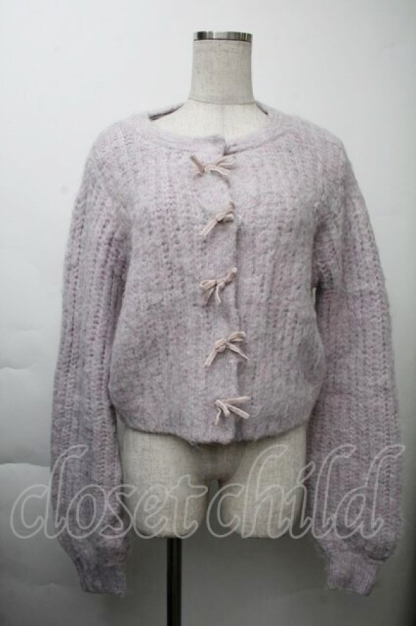 画像1: An MILLE / リボンニットカーディガン  ピンク S-25-11-26-018-EL-TO-HR-ZS (1)