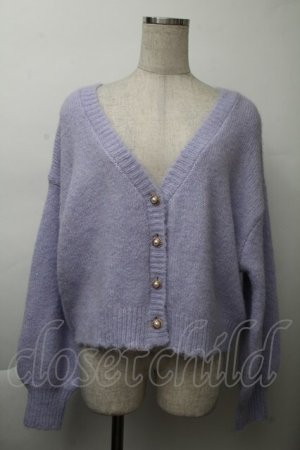 画像: axes femme / バックレースアップニットカーディガン  ラベンダー S-25-11-26-019-AX-TO-HR-ZS