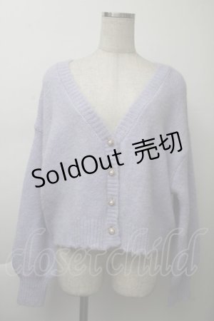 画像: axes femme / バックレースアップニットカーディガン  ラベンダー S-25-11-26-019-AX-TO-HR-ZS