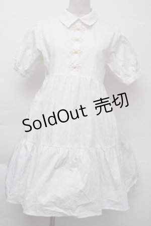 画像: merry jenny / チャイナティアードミニワンピース  白 S-25-11-26-033-LO-OP-HR-ZS