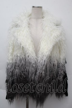 画像: BLOOD SUPPLY（海外ブランド） / 袖リボンファーコート  黒ｘ白 S-25-11-26-037-GO-SK-HR-ZS