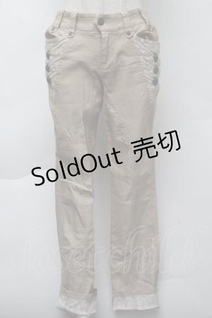 画像: OZZ ANGELO / レースポケットパンツ  ベージュ S-25-11-26-046-OO-PA-HR-ZS