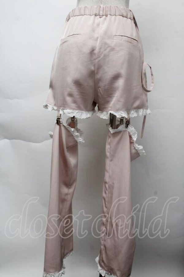 画像2: pain / レースガーターサロペットパンツ  ピンク S-25-11-26-047-LO-PA-HR-ZS (2)