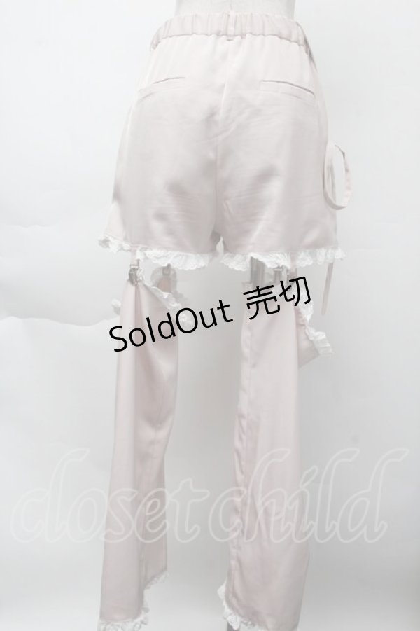 画像2: pain / レースガーターサロペットパンツ  ピンク S-25-11-26-047-LO-PA-HR-ZS (2)