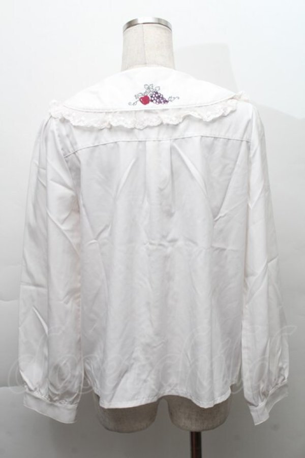 画像2: axes femme POETIQUE / ラ　レコルト刺繍襟ブラウス  白 S-25-11-28-040-AX-BL-AS-ZS (2)