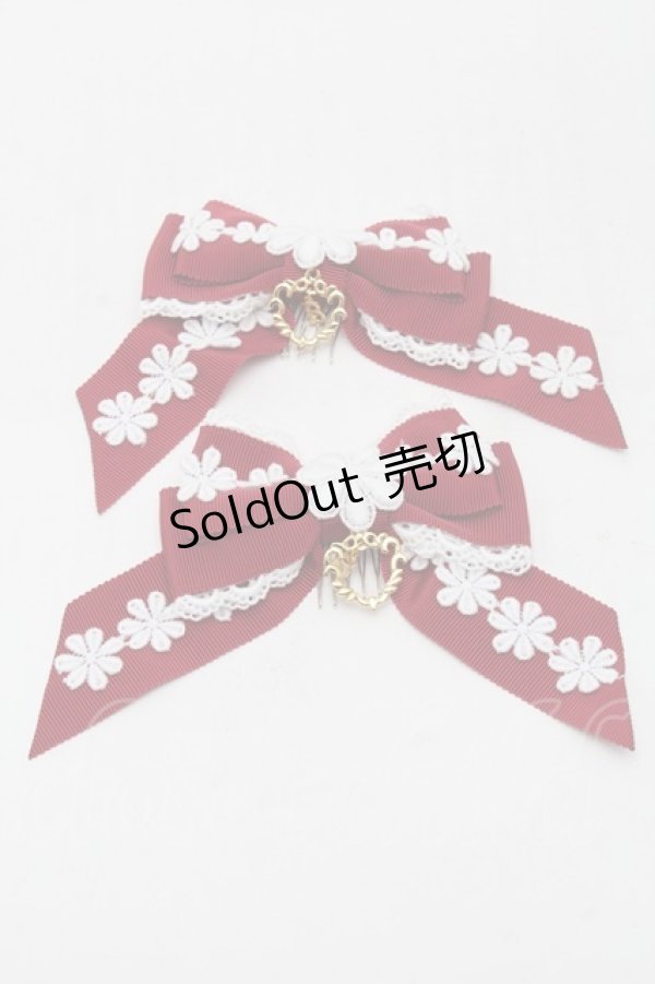 画像1: BABY,THE STARS SHINE BRIGHT / マーガレットのpresageリボンコーム  赤 S-25-11-28-006-BA-AC-AS-ZS (1)