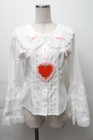 画像: BABY,THE STARS SHINE BRIGHT / ミラベル〜Rosy Memory〜ブラウス  白ｘピンク S-25-11-28-042-BA-BL-AS-ZS