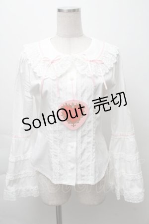 画像: BABY,THE STARS SHINE BRIGHT / ミラベル〜Rosy Memory〜ブラウス  白ｘピンク S-25-11-28-042-BA-BL-AS-ZS