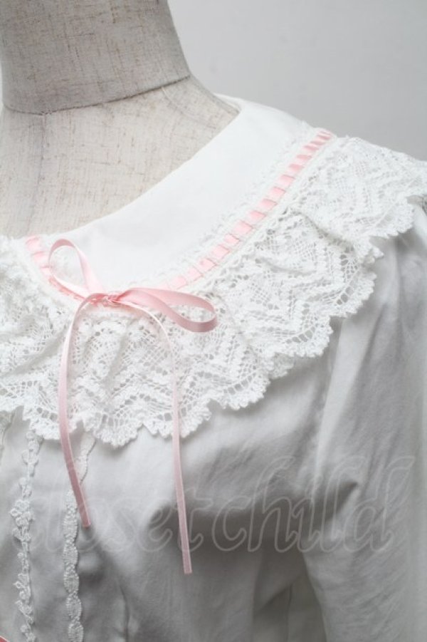 画像3: BABY,THE STARS SHINE BRIGHT / ミラベル〜Rosy Memory〜ブラウス  白ｘピンク S-25-11-28-042-BA-BL-AS-ZS (3)