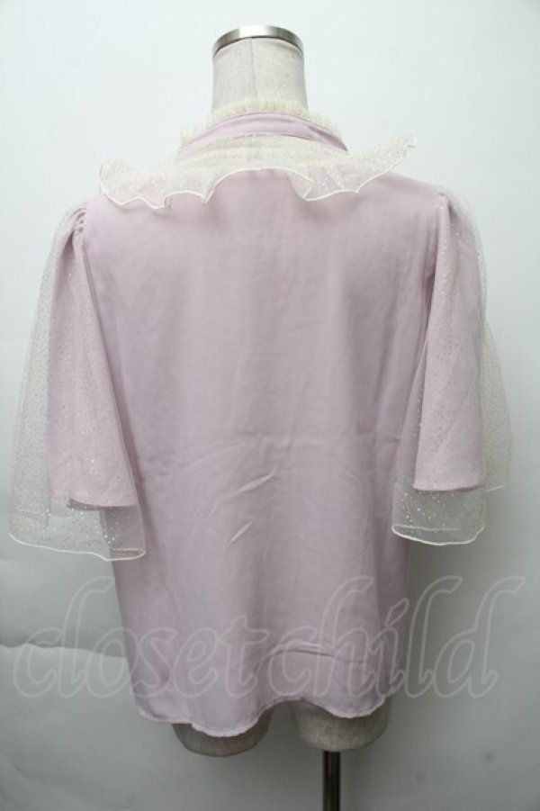 画像2: axes femme kawaii / ビジューリボンブローチ付ブラウス  ピンク S-25-11-28-043-AX-BL-AS-ZS (2)