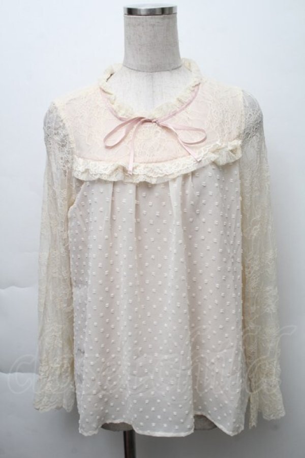 画像1: axes femme / ドットドビーシフォンブラウス  オフ S-25-11-28-045-AX-BL-AS-ZS (1)