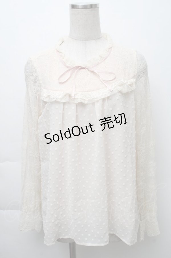 画像1: axes femme / ドットドビーシフォンブラウス  オフ S-25-11-28-045-AX-BL-AS-ZS (1)