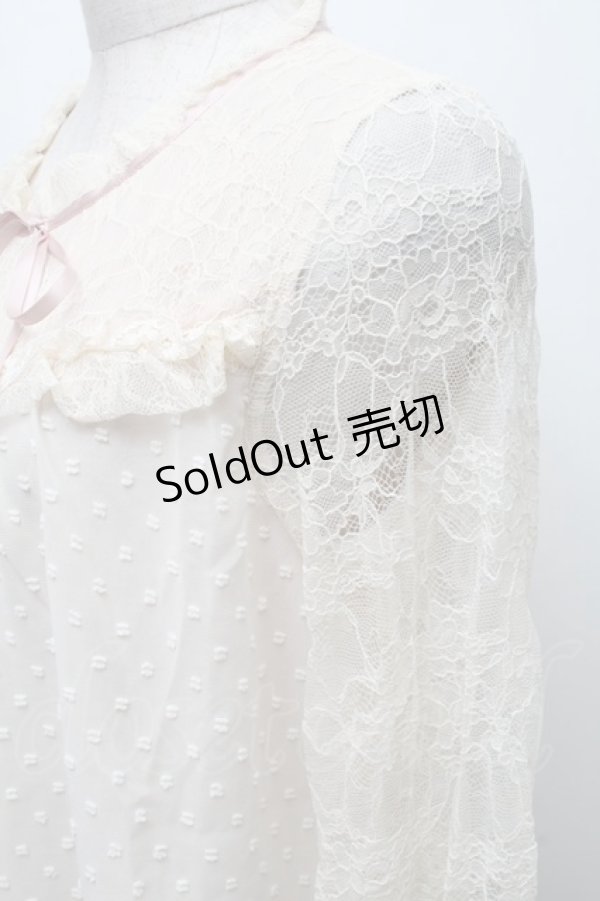 画像3: axes femme / ドットドビーシフォンブラウス  オフ S-25-11-28-045-AX-BL-AS-ZS (3)