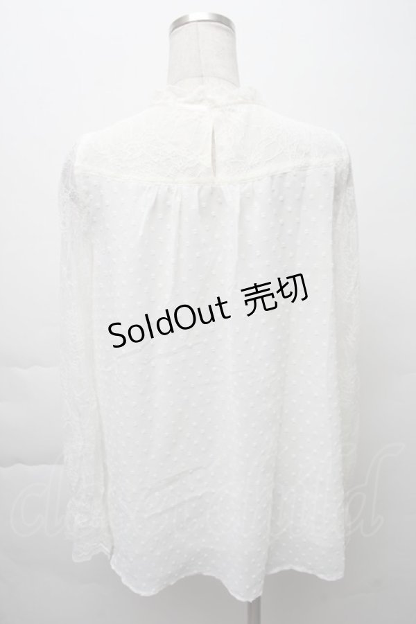 画像2: axes femme / ドットドビーシフォンブラウス  オフ S-25-11-28-046-AX-BL-AS-ZS (2)