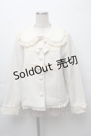 画像: axes femme kawaii / レースフリルショートコート  オフ S-25-11-28-047-AX-CO-AS-ZS