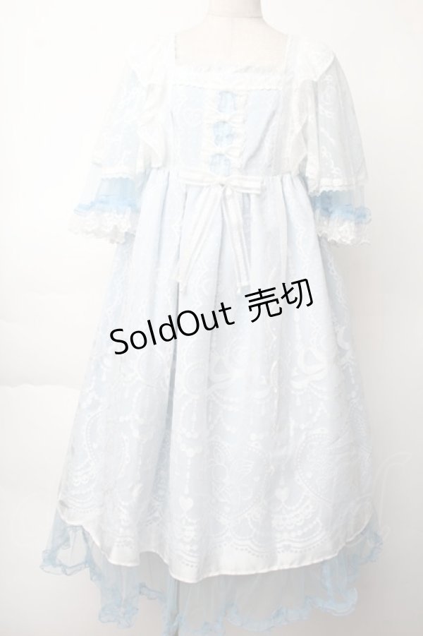 画像1: Angelic Pretty / Lacy Heart Gardenワンピース  サックス S-25-11-28-055-AP-OP-AS-ZS (1)