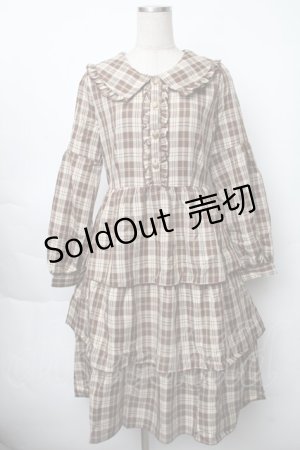 画像: axes femme POETIQUE / ティアードフリルセーラーワンピース  ブラウン S-25-11-28-058-AX-OP-AS-ZS