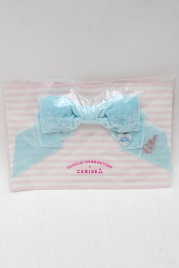 画像1: Cerise / ベルベットリボンバレッタ（シナモロール）  サックス S-25-11-28-009-LO-AC-AS-ZS (1)