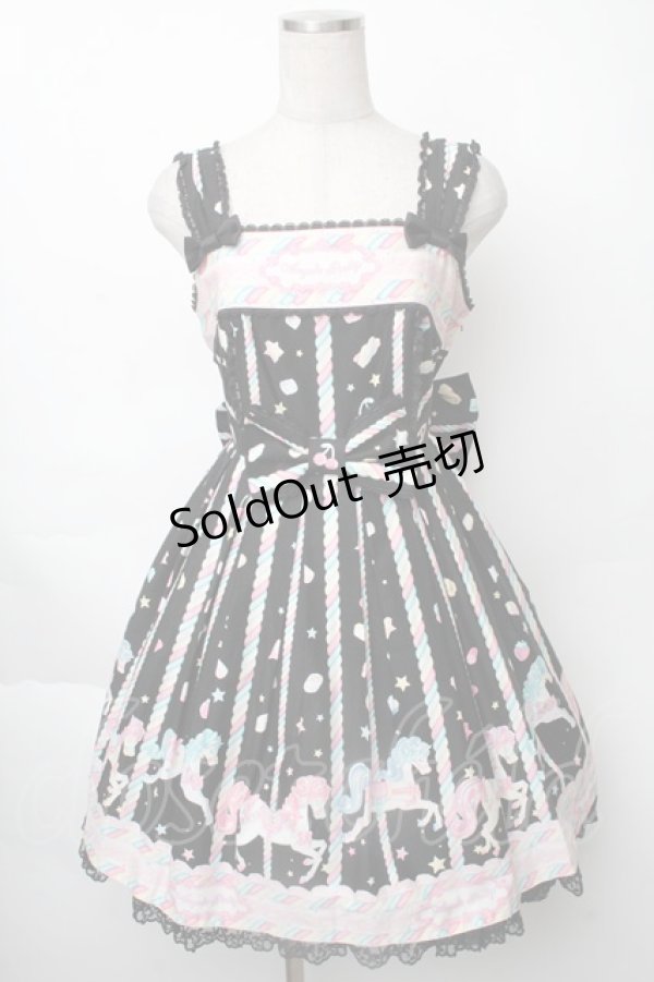 画像1: Angelic Pretty / Sugary Carnivalジャンパースカート  黒 S-25-11-28-062-AP-OP-AS-ZS (1)