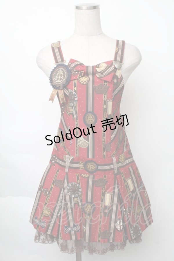 画像1: Angelic Pretty / Chocolate Rosetteサロペット  赤 S-25-11-28-063-AP-OP-AS-ZS (1)