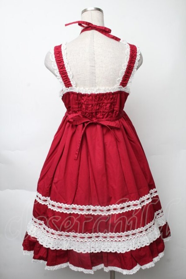 画像2: BABY,THE STARS SHINE BRIGHT / ベビードールジャンパースカート＆プリンセスドロップヘッドドレスセット  エンジ S-25-11-28-064-BA-OP-AS-ZS (2)