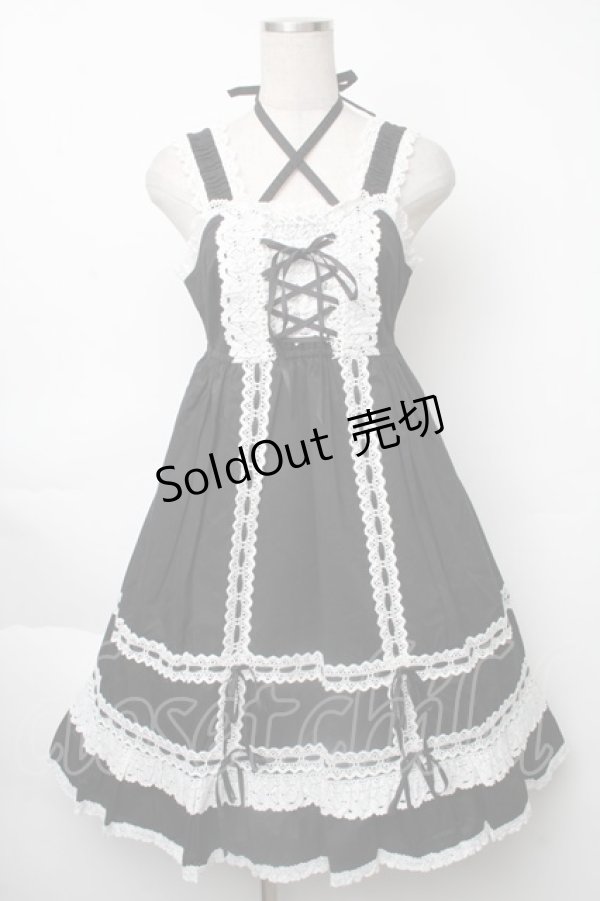 画像1: BABY,THE STARS SHINE BRIGHT / ベビードールジャンパースカート＆プリンセスドロップヘッドドレスセット  黒 S-25-11-28-065-BA-OP-AS-ZS (1)