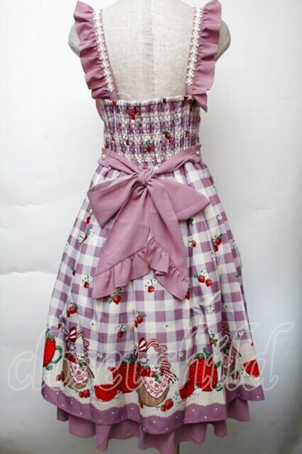 画像2: axes femme kawaii / ベリーズピクニックジャンパースカート  ピンク S-25-11-28-1045-AX-OP-AS-ZS (2)