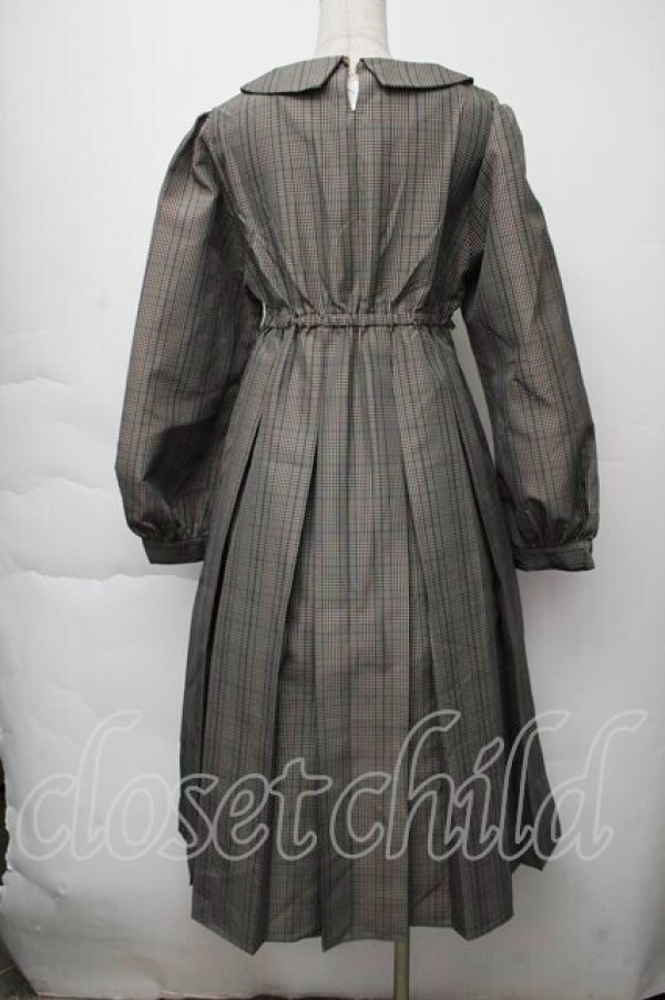 画像2: FLC / チェック柄ボックスプリーツワンピース  ブラウン S-25-11-28-1049-LO-OP-AS-ZS (2)