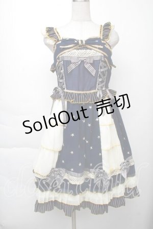 画像: BABY,THE STARS SHINE BRIGHT / Etoile Filante  お星さまに願いを ジャンパースカート  紺 S-25-11-28-1051-BA-OP-AS-ZS