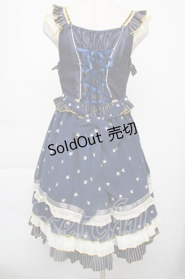 画像2: BABY,THE STARS SHINE BRIGHT / Etoile Filante  お星さまに願いを ジャンパースカート  紺 S-25-11-28-1051-BA-OP-AS-ZS (2)
