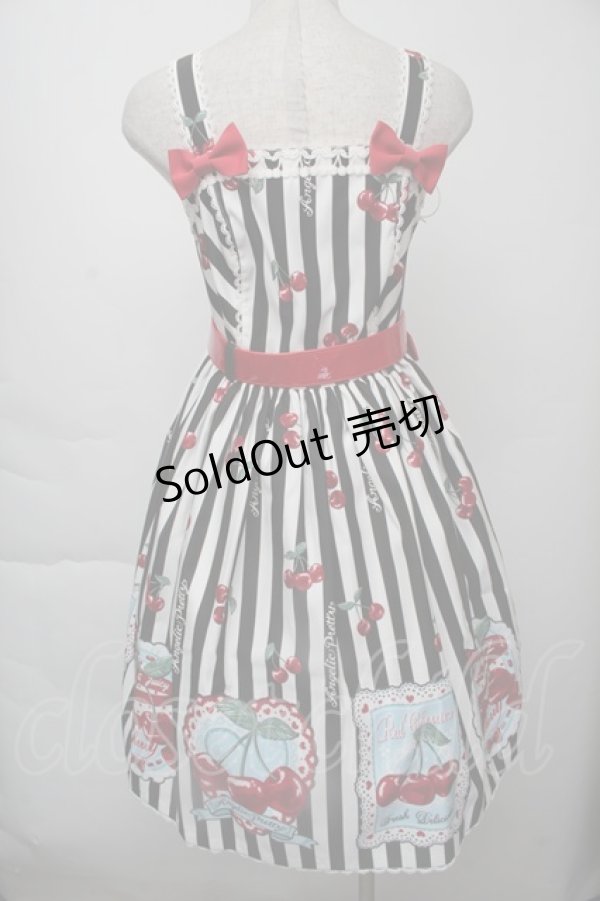 画像2: Angelic Pretty / Cherry Stampジャンパースカート  黒ｘ白 S-25-11-28-1052-AP-OP-AS-ZS (2)